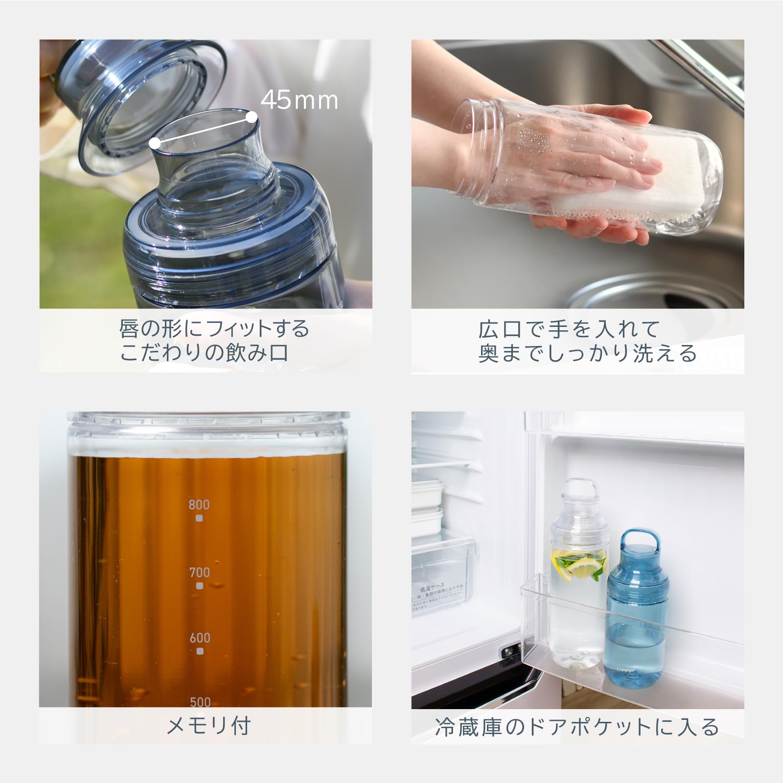 Amazon.co.jp: オーエスケー（OSK) ウォーターボトル 700ml クリア